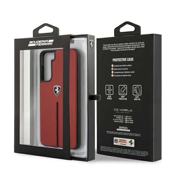 Ferrari FEOSIHCS21MRE ovitek za Galaxy S21+, rdeč, Off Track Leather 8