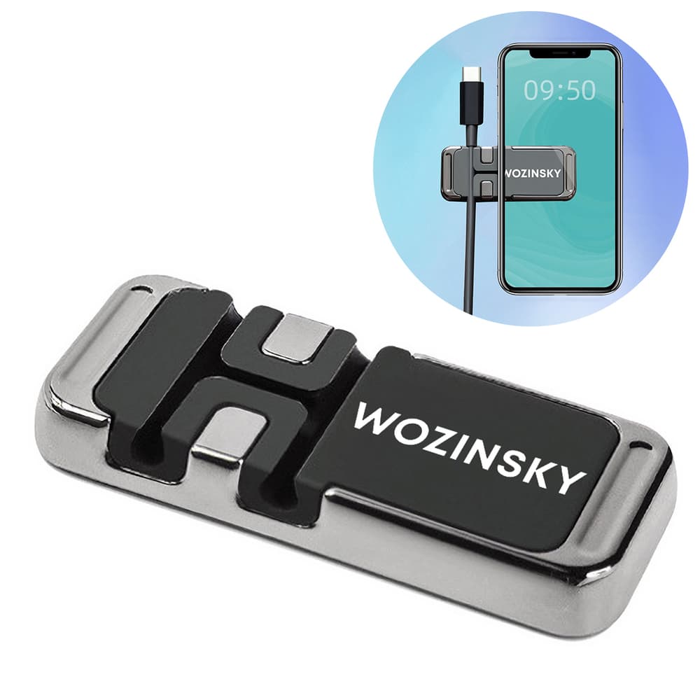 Wozinsky Magnetni držalo za telefon s kabelskim organizatorjem črno (WMCDO-B1)