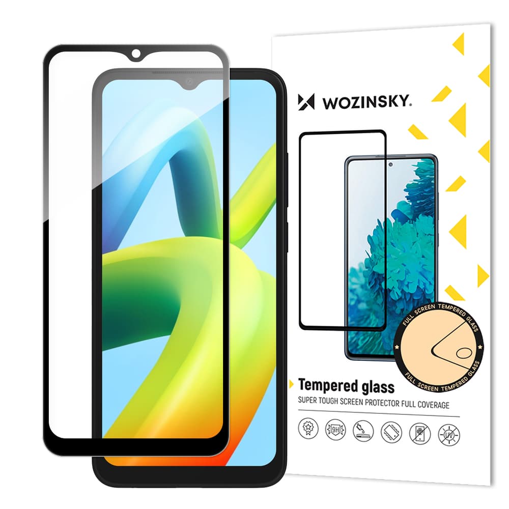 Wozinsky Full Glue kaljeno steklo za Xiaomi Redmi A2 / A1, črn okvir