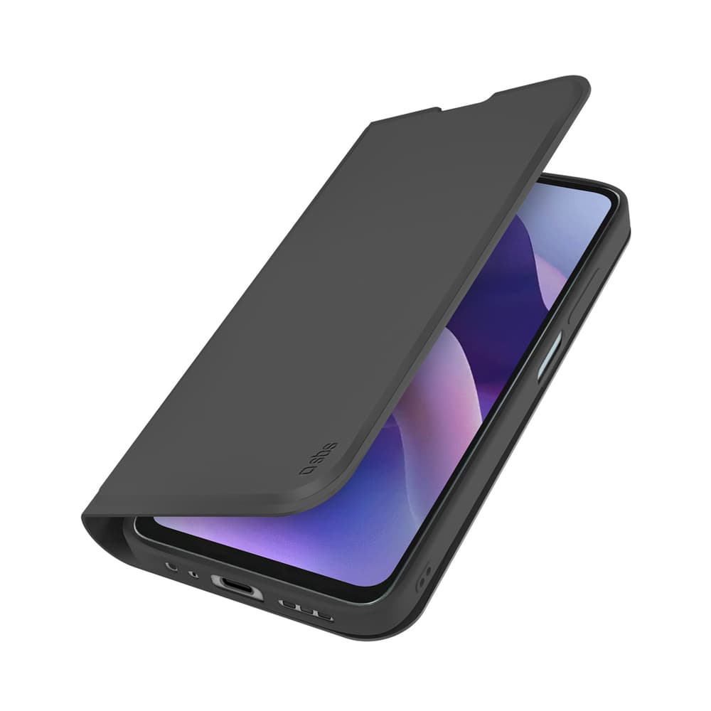 SBS Wallet Smooth ovitek za Motorola Moto G56 s preklopom - črn