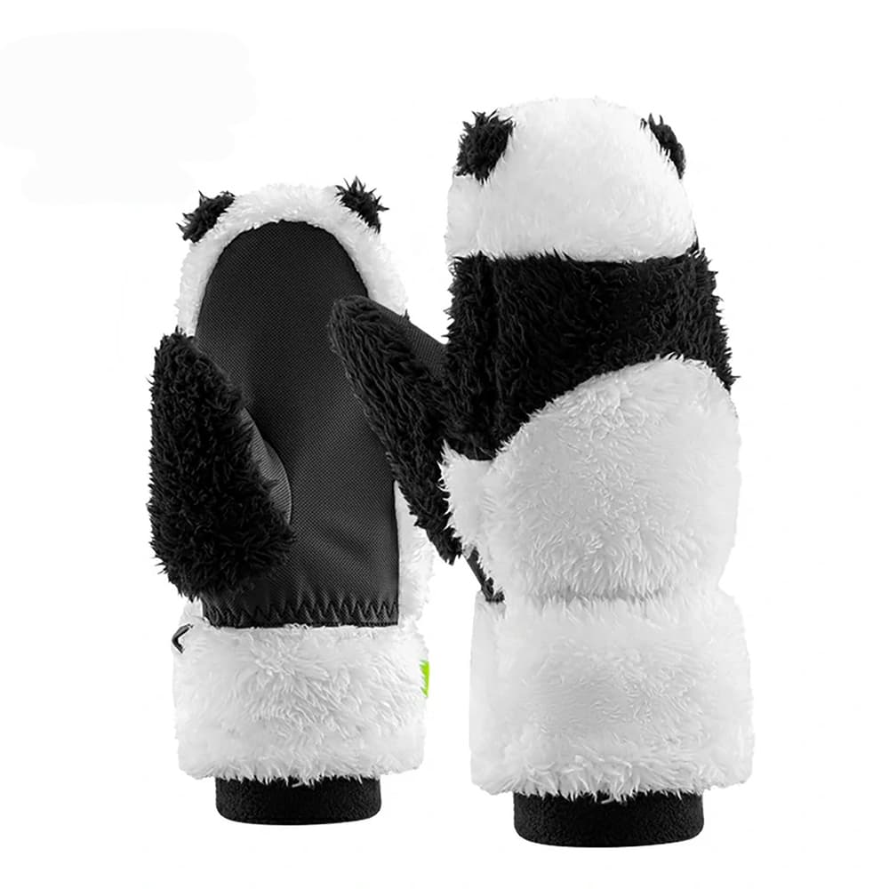 Qunature Panda smučarske rokavice za otroke in odrasle, velikost S, črno-bele