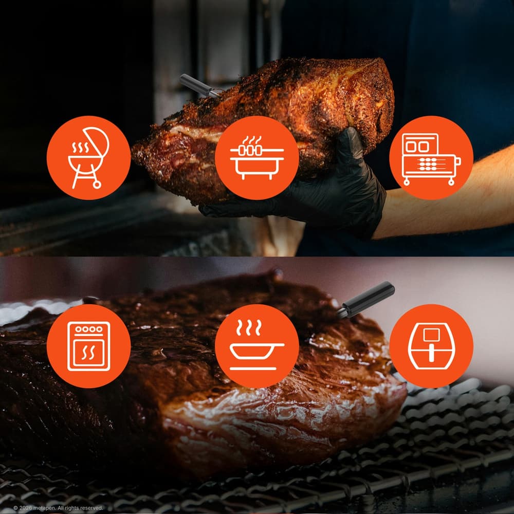 Meatmeet Pro pametni kuhinjski termometer z Bluetooth/WiFi app, žar, pečica, smoker - črn 3