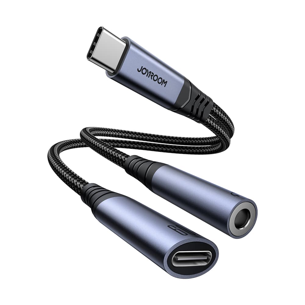Joyroom SY-C02 USB-C na USB-C / 3.5 mm jack DAC adapter 2v1 - črn 7