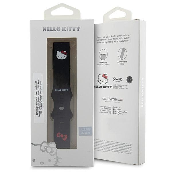 Pas za pametno uro Hello Kitty Silicone Kitty Head - 22 mm, črna 4