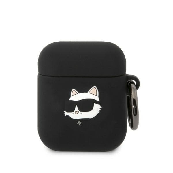 Karl Lagerfeld Silicone Choupette Head 3D ovitek za AirPods 1/2, črn