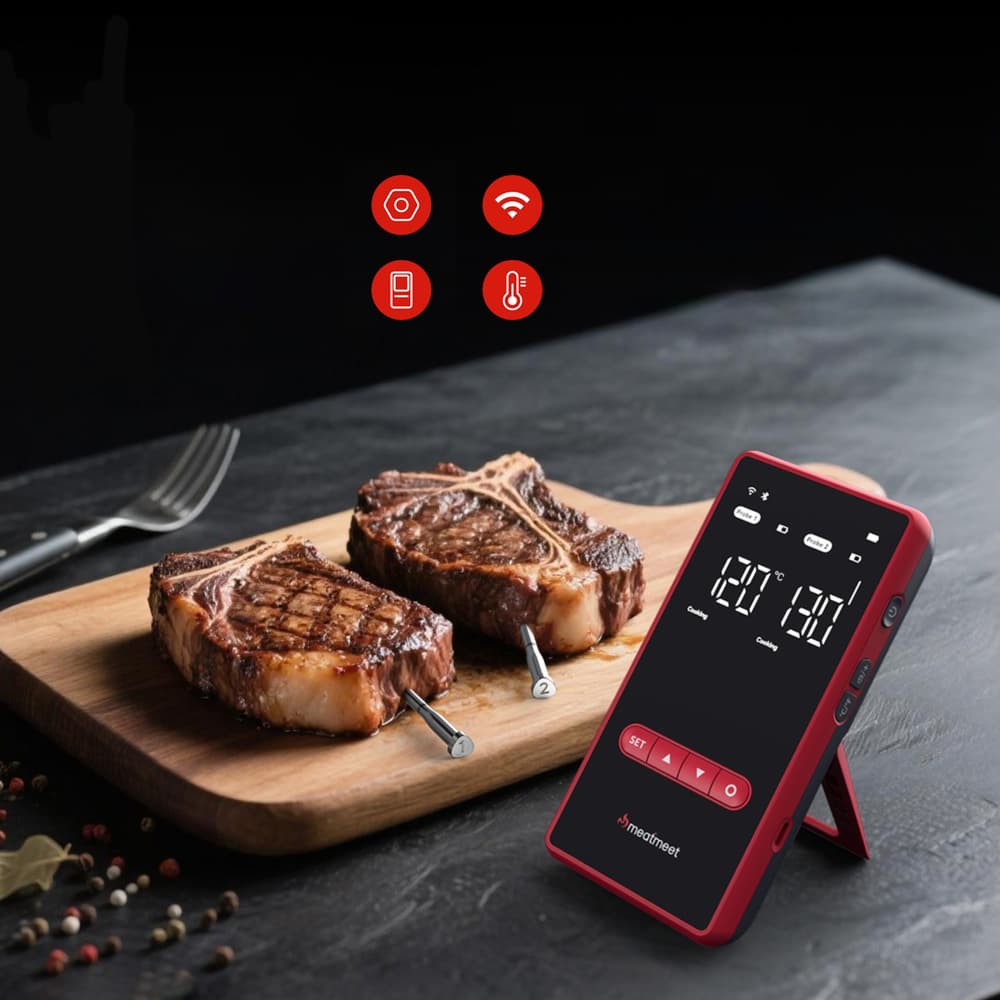 Meatmeet X Pro kuhinjski termometer z Bluetooth/WiFi aplikacijo, črn 8