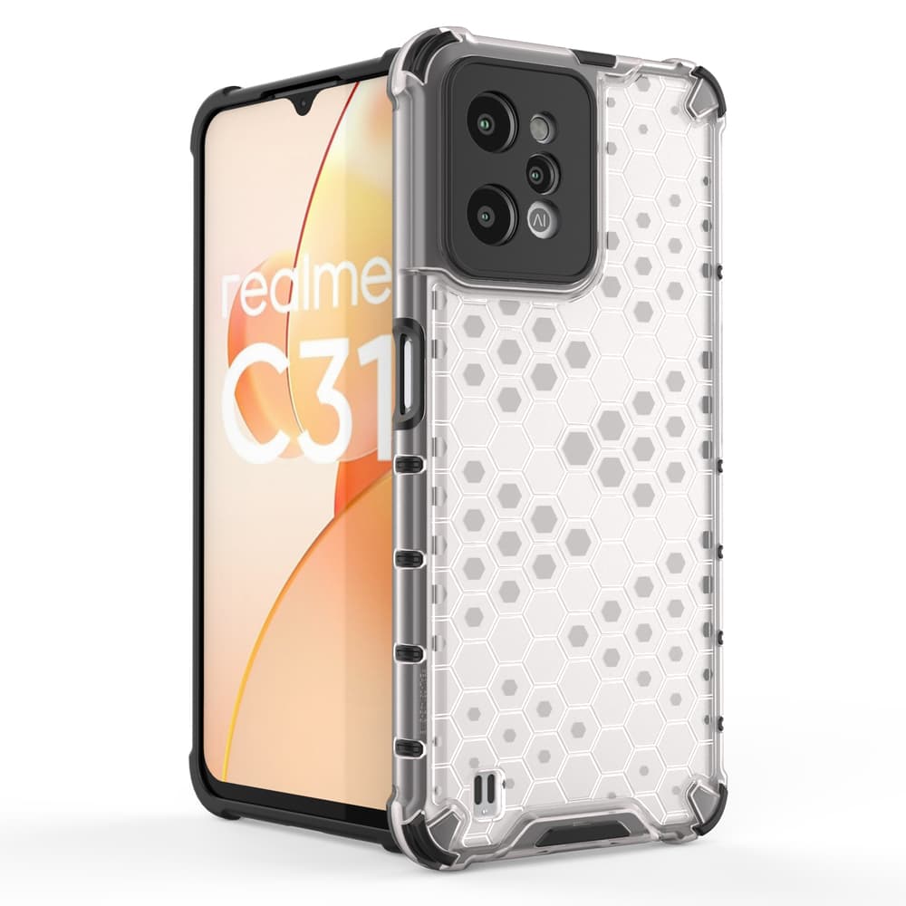 Ovitek Honeycomb za Realme C31, prozoren 2