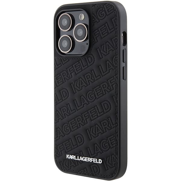 Karl Lagerfeld ovitek za iPhone 15 Pro - črn, prešit 2