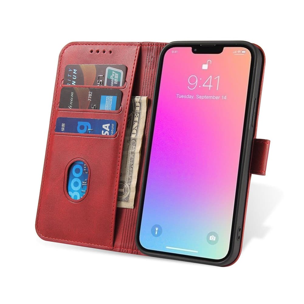 Hurtel Magnet Case za Samsung Galaxy S23+ - rdeča denarnica/stojalo 7