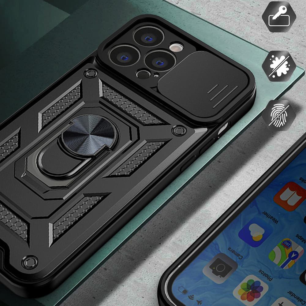 Hybrid Armor Camshield ovitek za Realme 10 Pro+, črn 6
