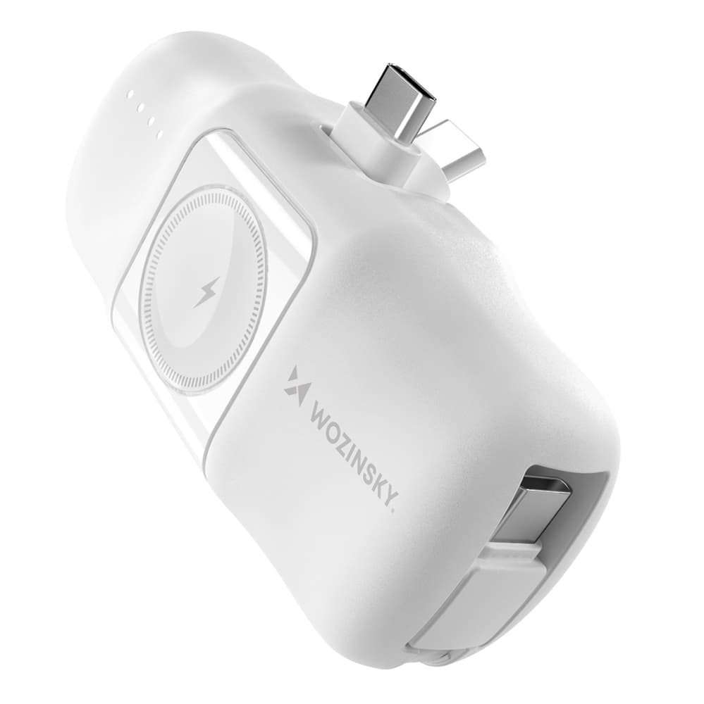 Wozinsky WF16-YCS Mini Powerbank 5000mAh 15W USB-C s kablom in polnilcem za Apple Watch - bela