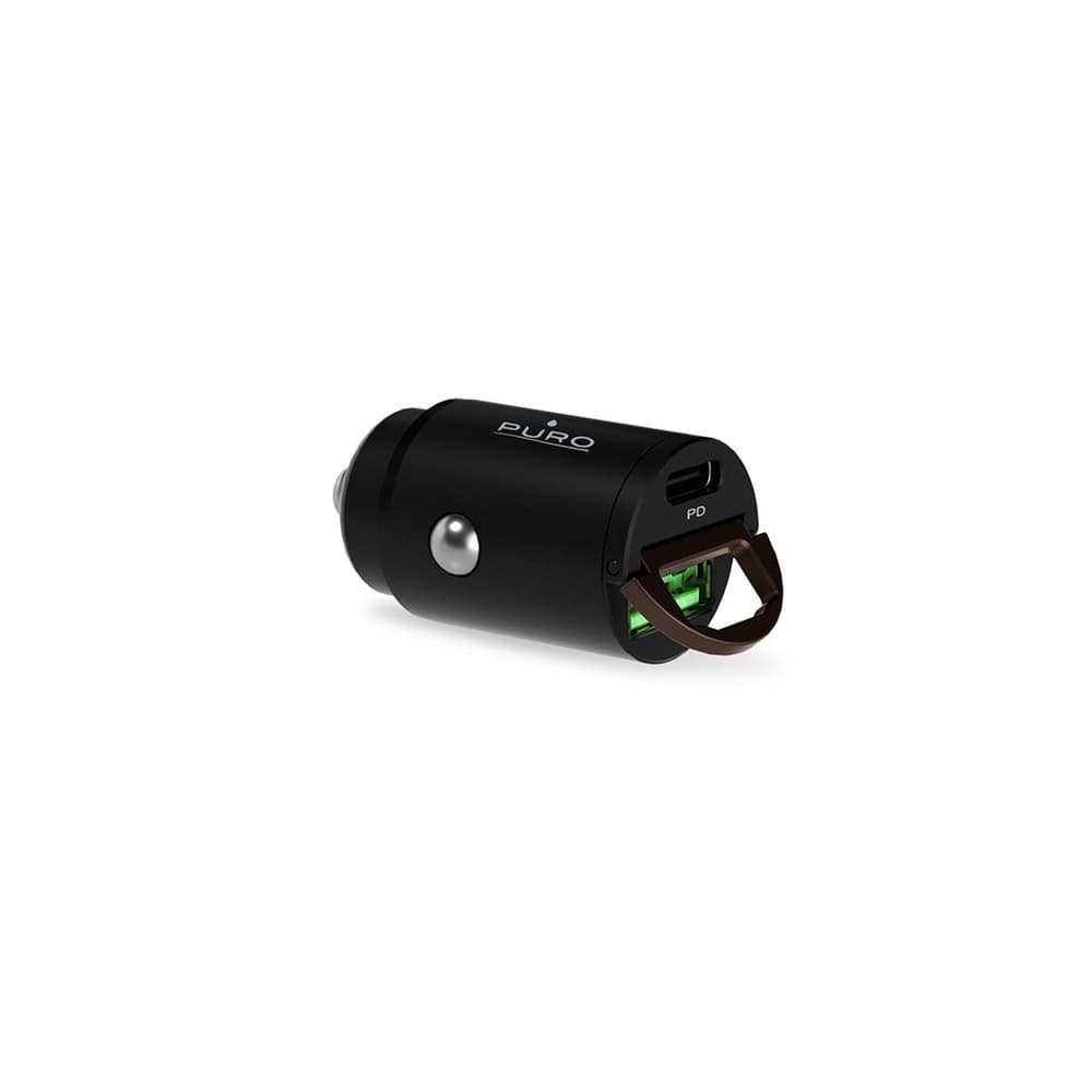 Puro Mini avtomobilski polnilnik 30W USB-C + USB-A, črn 4