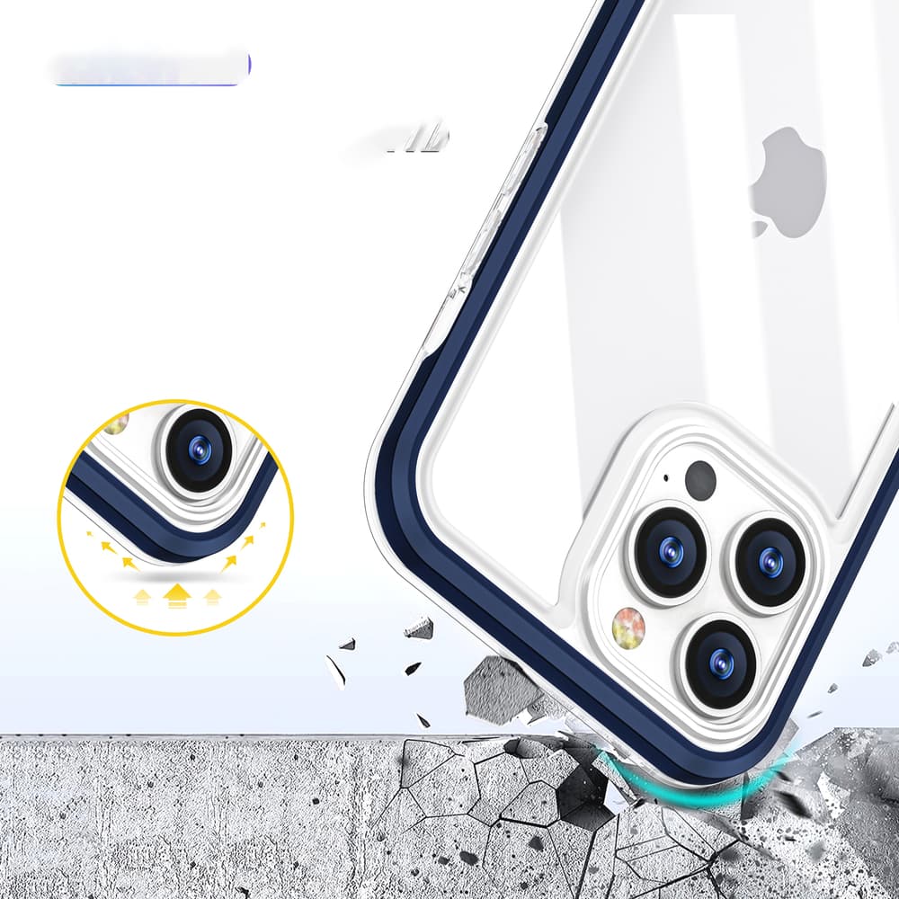 Hurtel Clear 3in1 ovitek za iPhone 13 Pro Max, modri okvir 6
