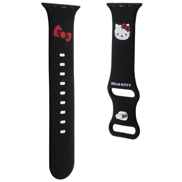 Hello Kitty trak za Apple Watch 38/40/41mm, Silicone Kitty Head, črn 3