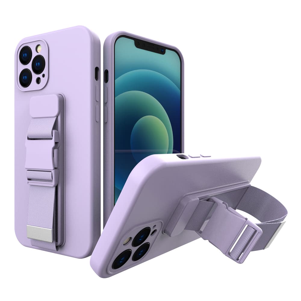 Hurtel Gel ovitek z vrvico za iPhone 12 Pro Max vijoličen