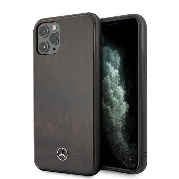 Ovitek Mercedes Wood Line Rosewood za iPhone 11 Pro - rjav