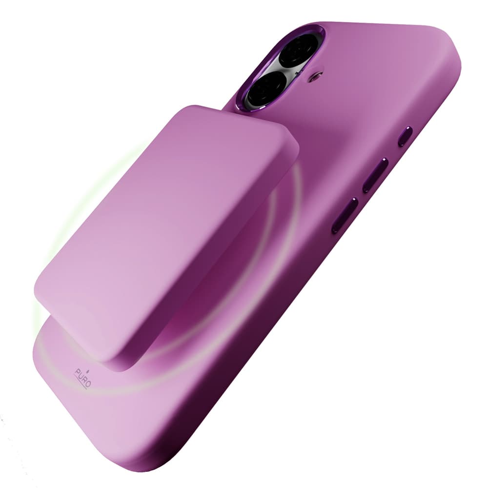 Puro Icon Mag Pro MagSafe silikonski ovitek za iPhone 16 - Roza 7