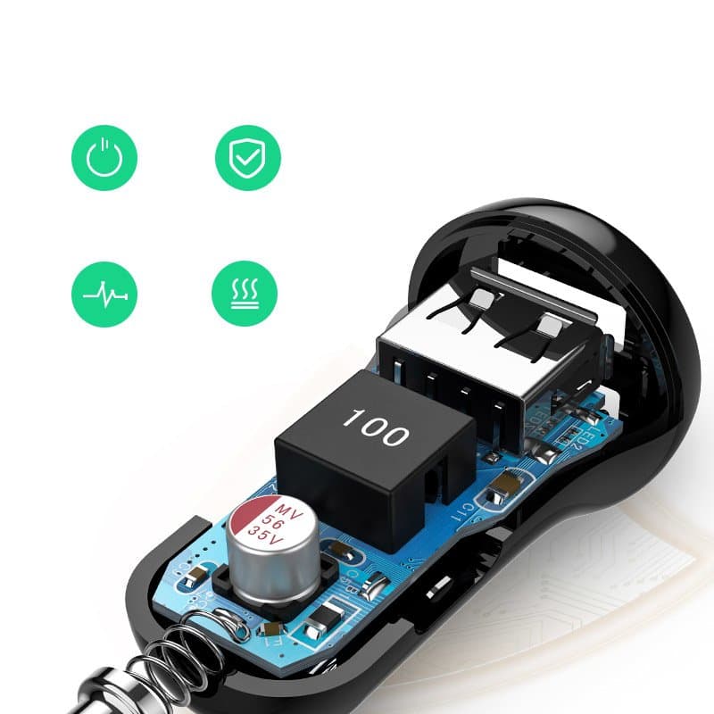Ugreen avto polnilec 2x USB 24W 4.8A - črn 5