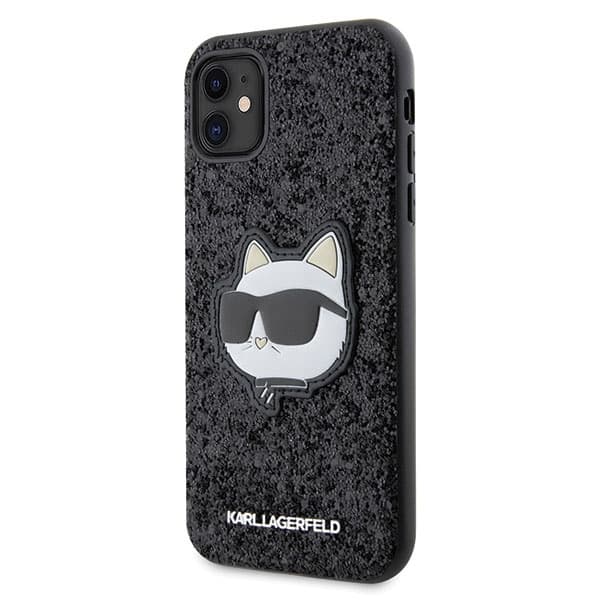 Karl Lagerfeld ovitek Glitter Choupette Patch iPhone 11 / Xr 6.1" - črn 2