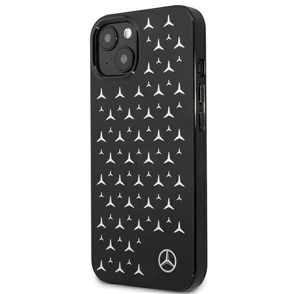 Mercedes ovitek Silver Stars Pattern za iPhone 13 mini - črn 2