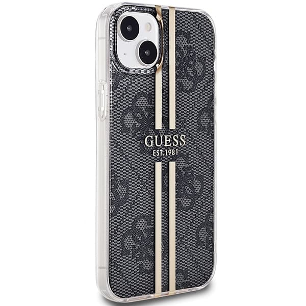 Ovitek Guess IML 4G Gold Stripe za iPhone 15 Plus / 14 Plus - črn 4