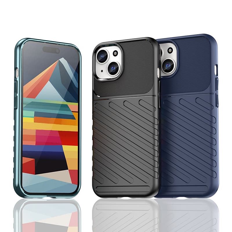Oklepljen ovitek za iPhone 15 Hurtel Thunder Case - moder 2