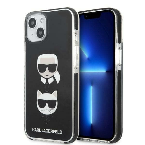 Ovitek Karl Lagerfeld Karl&Choupette Head za iPhone 13 - Črn