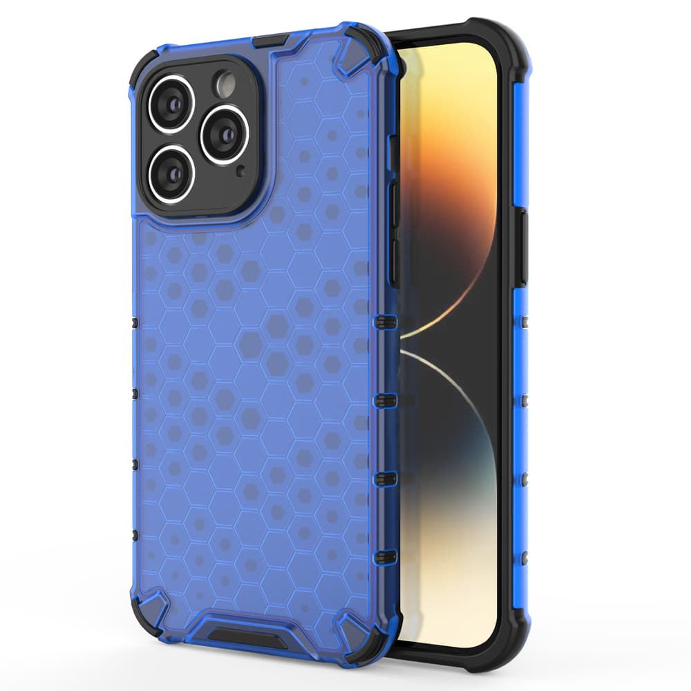 Hurtel Honeycomb ovitek za iPhone 14 Pro Max, moder
