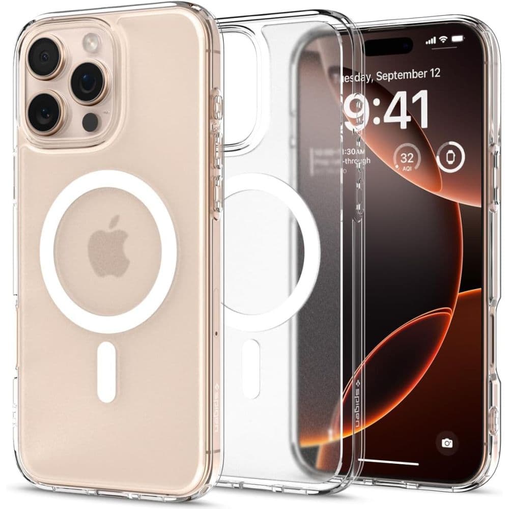 Ovitek Spigen Ultra Hybrid MagSafe za iPhone 16 Pro - prozoren
