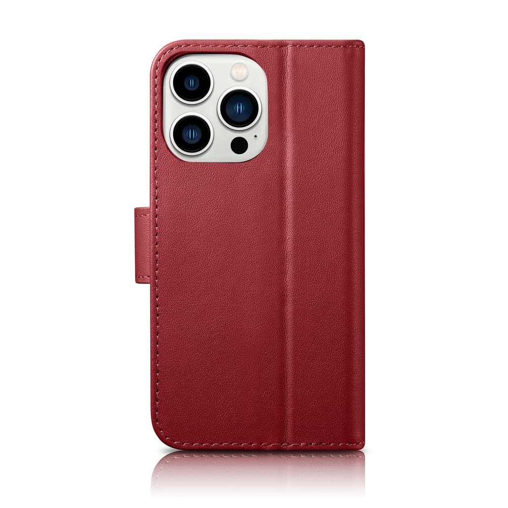 iCarer denarnica ovitek 2v1 za iPhone 14 Pro Max, rdeča, Anti-RFID 2