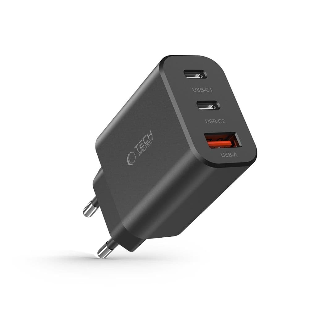 Tech-Protect NC30W polnilec 2x USB-C PD 30W / USB-A QC 3.0 - črn 6