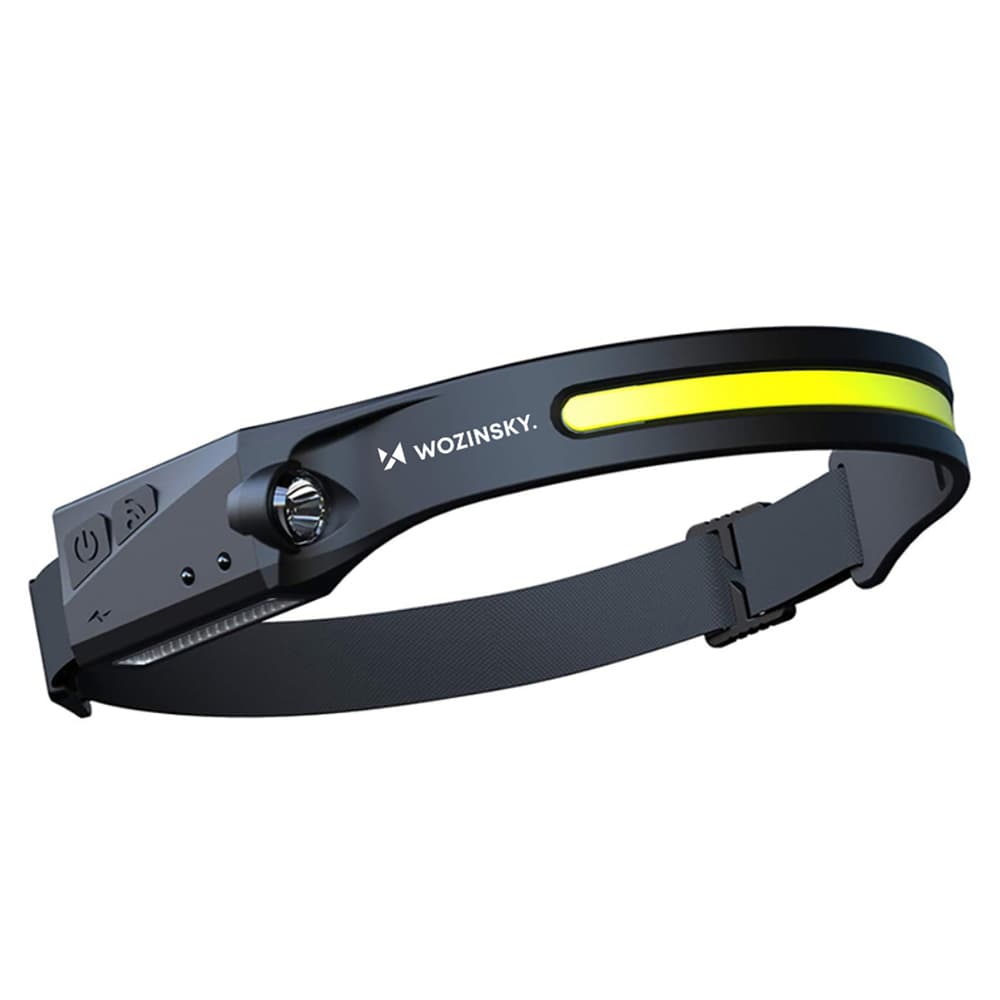 Wozinsky WLC-1200 naglavna svetilka, 350lm CREE LED, IPX4, senzor gibanja - črna