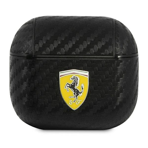 Ferrari etui za AirPods 3, On Track PU Carbon, črn/črn