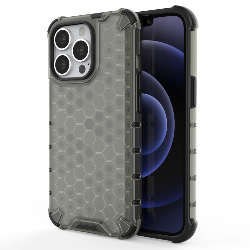 Honeycomb ovitek z TPU odbijačem za iPhone 13 Pro - črn