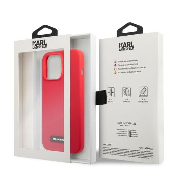 Ovitek Karl Lagerfeld Silicone Plaque za iPhone 13 Pro/13 (6,1") - rdeč 8