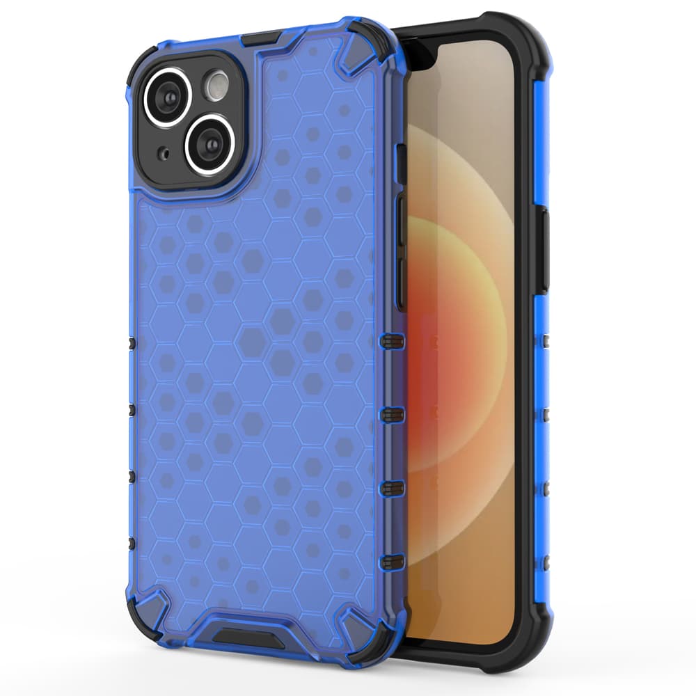Hurtel Honeycomb ovitek za iPhone 14 Plus, hibridni, moder