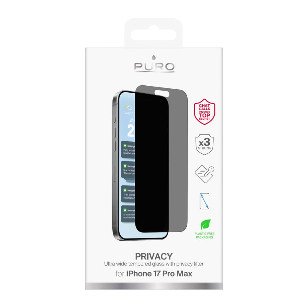 Puro Privacy kaljeno steklo za iPhone 17 Pro Max 2