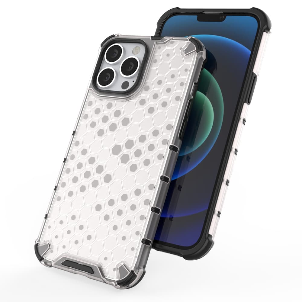 Honeycomb ovitek z TPU odbijačem za iPhone 13 Pro Max - rdeč 8