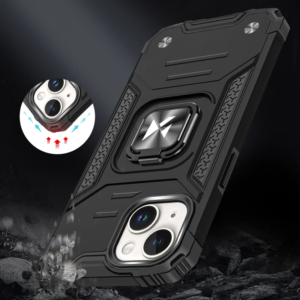 Wozinsky Ring Armor ovitek za iPhone 15 Plus s stojalom in obročem - zlat 7