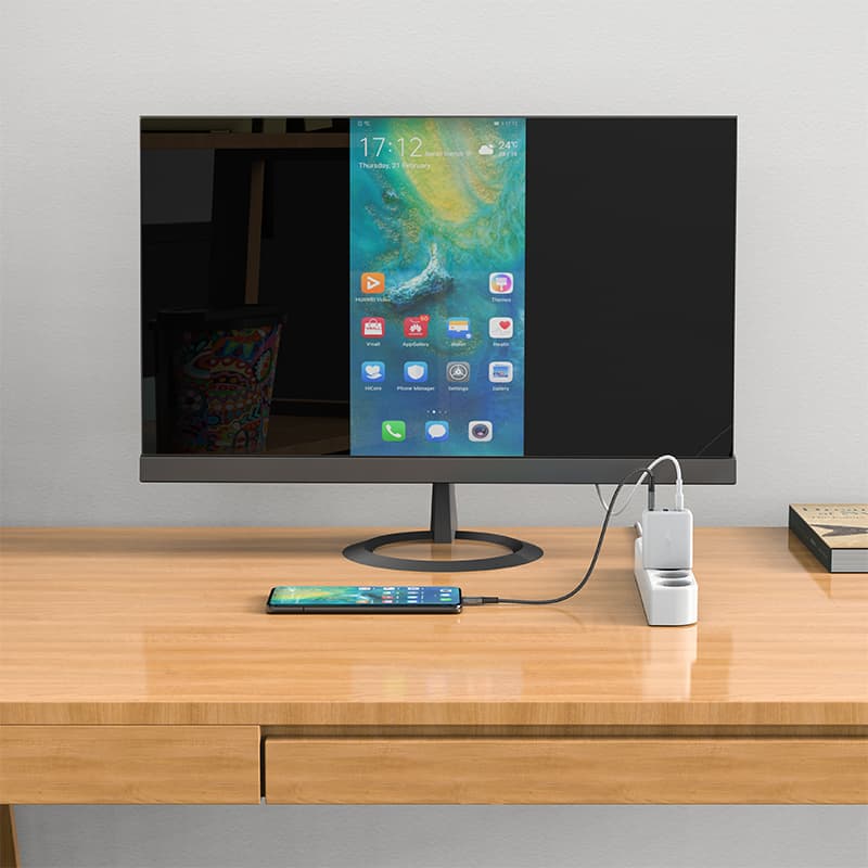 Acefast 2v1 GaN polnilnik 65W USB-C/USB + HDMI adapter, bel (A17) 3