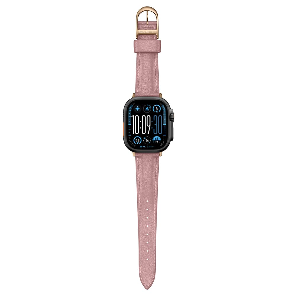 Usnjen pašček AmazingThing Class Band za Apple Watch 45/46/49mm - Roza 2