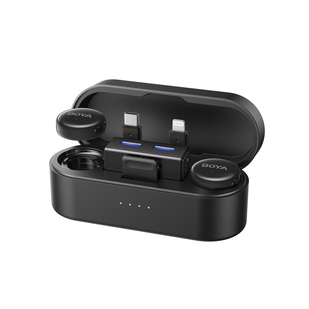 Boya Boyalink 3-02 brezžični mikrofon set, 2.4GHz, USB-C, črn