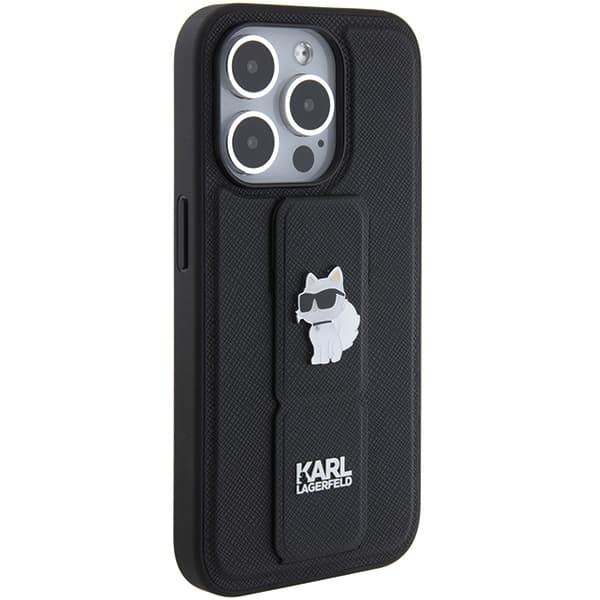 Karl Lagerfeld ovitek za iPhone 15 Pro - črn, Gripstand 5