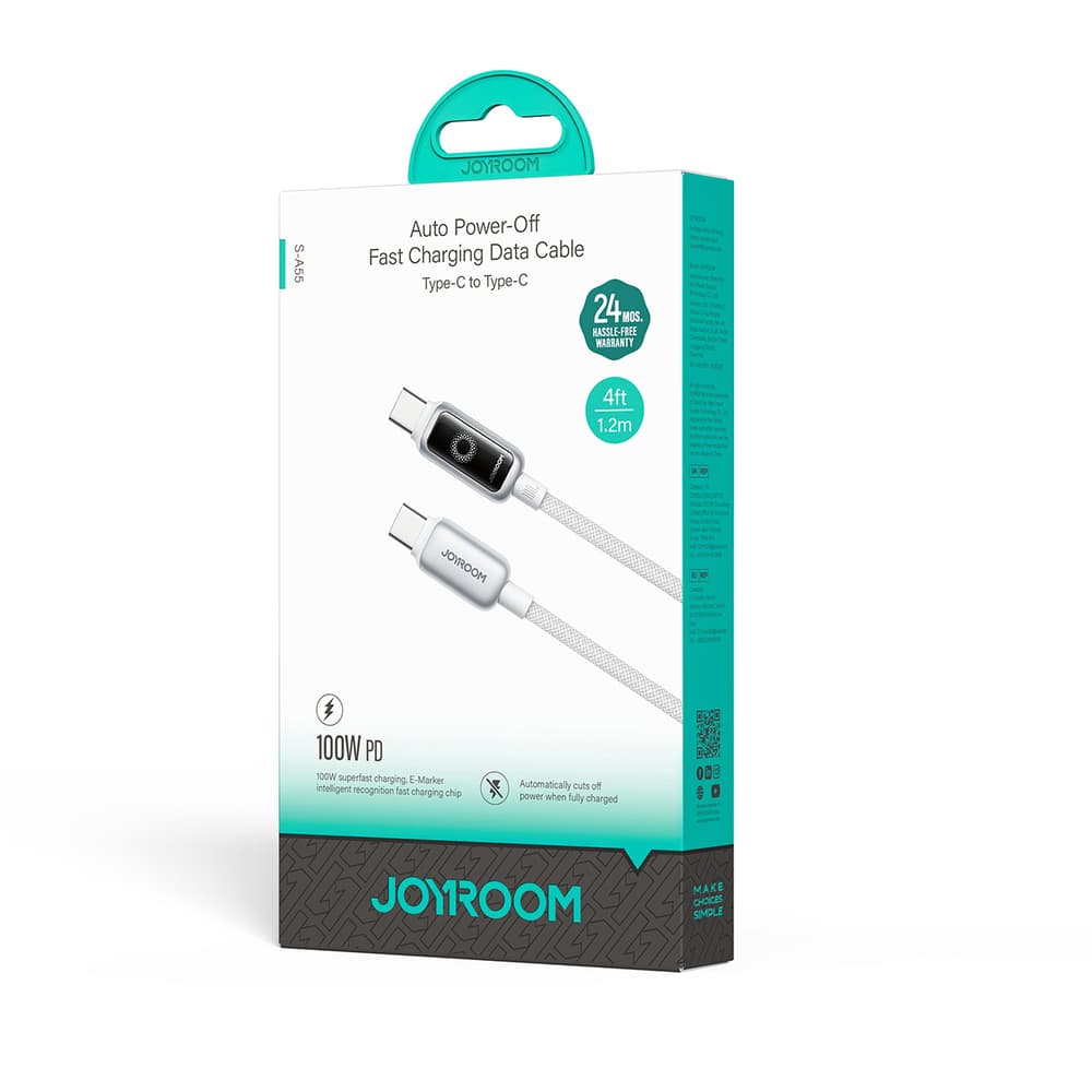 Joyroom S-A55 StarFlight 100W USB-C na USB-C kabel, 1.2m - bela 4