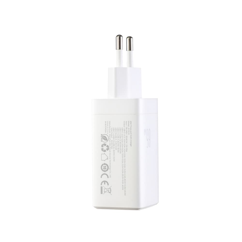 Joyroom JR-TG10 65W GaN polnilec, 2x USB-C + USB-A, bel 4