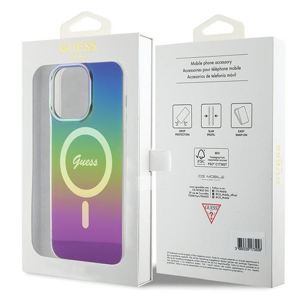 Guess IML Iridescent MagSafe ovitek za iPhone 15 Pro - črna 8