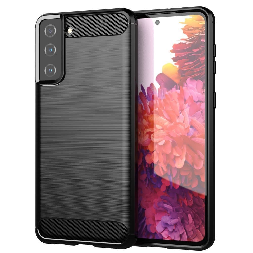 Carbon ovitek TPU za Samsung Galaxy S21+ 5G (S21 Plus 5G) - črn