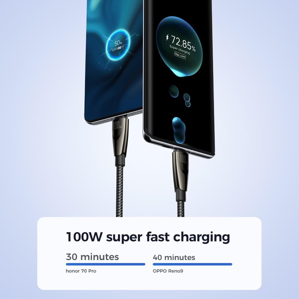 Joyroom Pioneer USB-A / USB-C 100W 1.2m kabel - črn 7