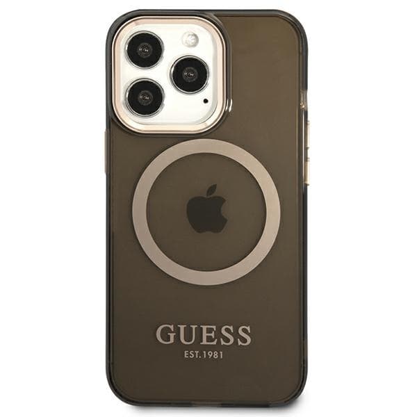 Guess Gold Outline Translucent MagSafe etui za iPhone 13 Pro Max - črna 3