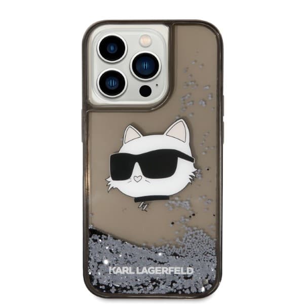 Karl Lagerfeld etui za iPhone 14 Pro Max, Glitter Choupette Head, črn 3